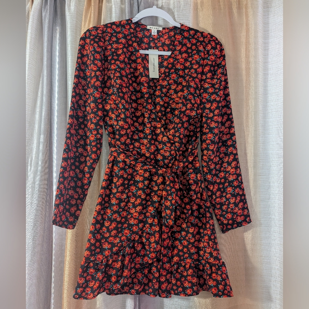 🎉 2 for $20 🎉 Miami Elegant Black and Red Floral Dress